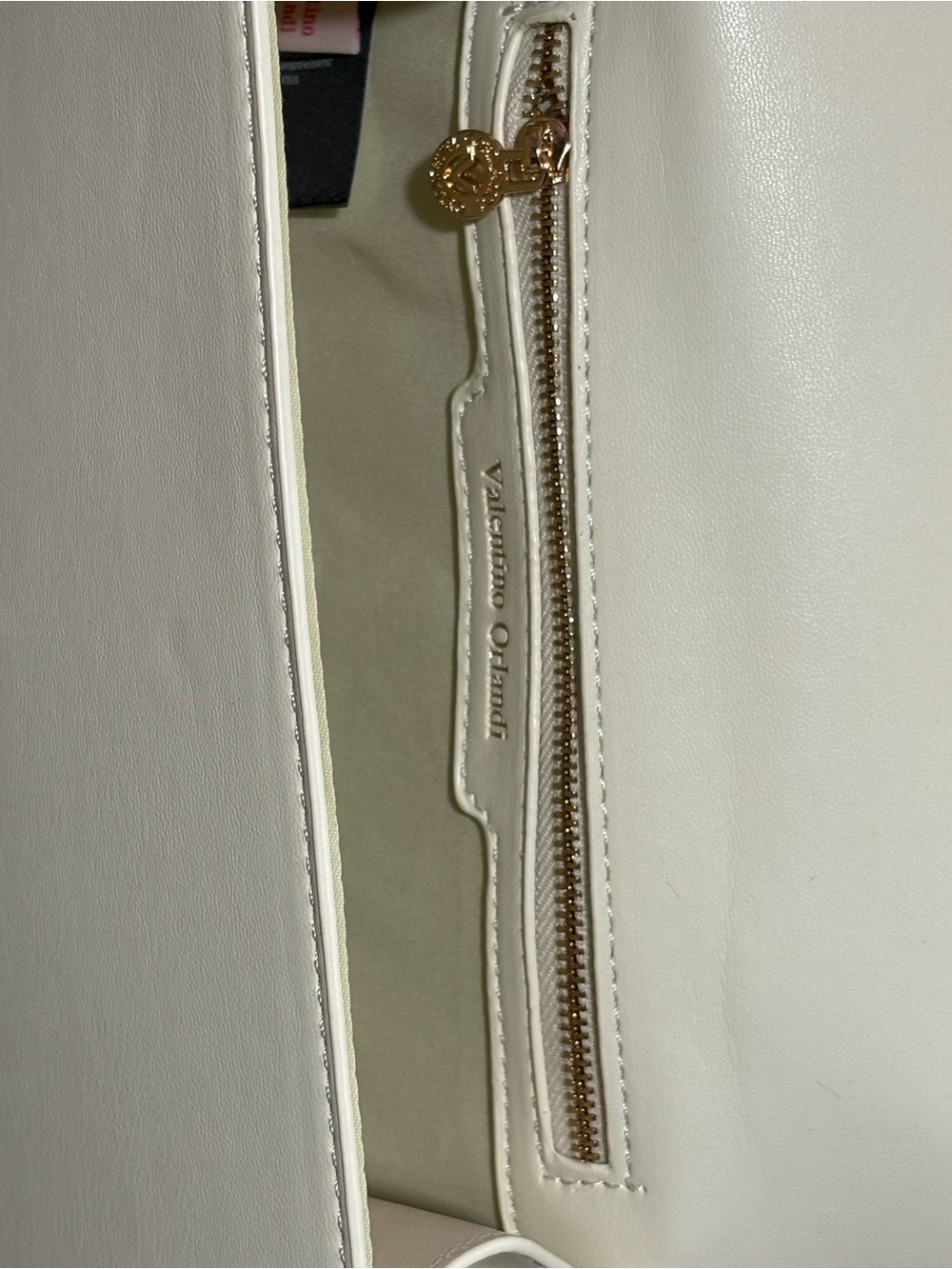 Valentino Orlandi White Quilted Crossbody Bag with Gold Hardware - Picture 9 of 10